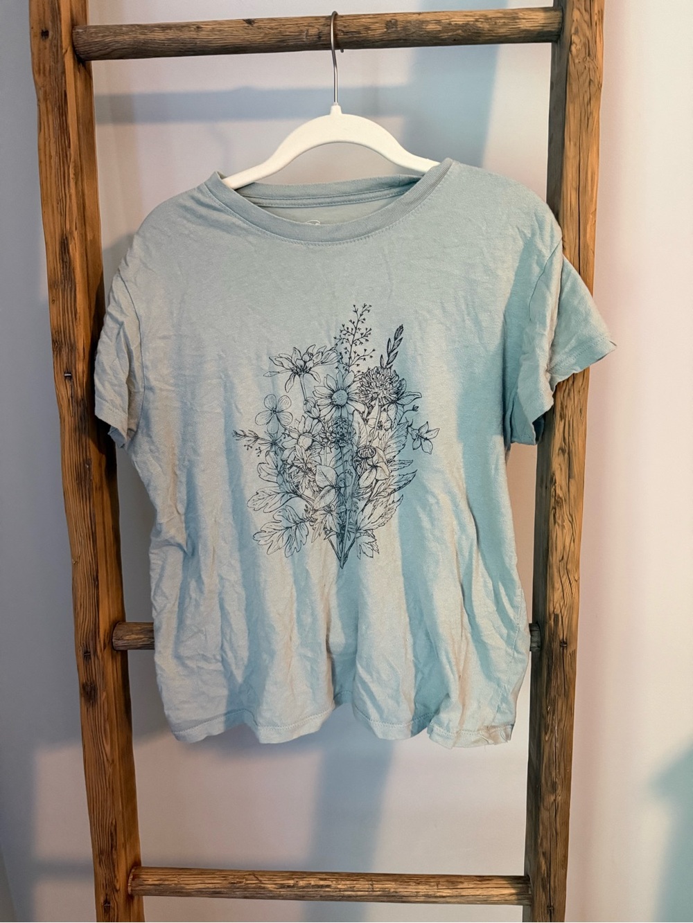 Sage Green Floral Short Sleeve Tee